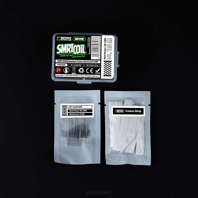 Wotofo SMRT conjunto rpm2 de malla y algodón turbo nexmesh D66P366 Wotofo Flavors