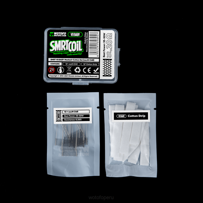 Wotofo SMRT conjunto v8 baby de malla y algodón frío nexmesh D66P352 Wotofo Lima