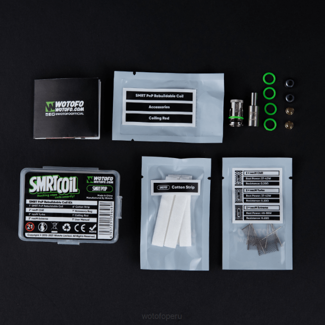 Wotofo SMRT kit de bobina reconstruible kit pnp inteligente D66P318 Wotofo Nicotine